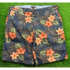 Banana Republic Floral Print Shorts Men’s 38 Blue Orange Tropical Casual Summer